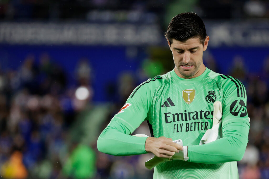 Thibaut Courtois pictured during Getafe v Real Madrid - LaLiga EA Sports
