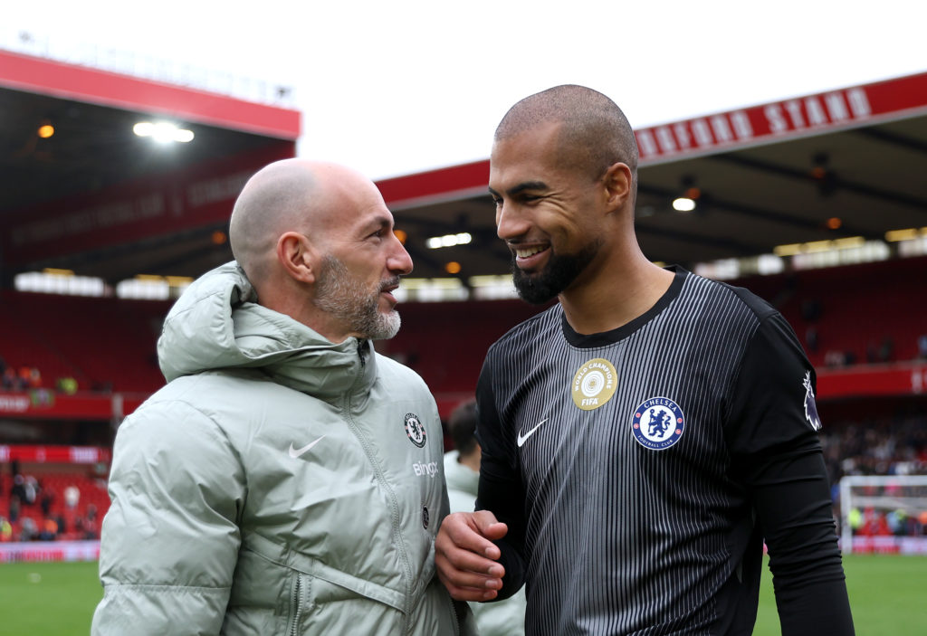 Robert Sanchez celebrates after Nottingham Forest v Chelsea - Premier League