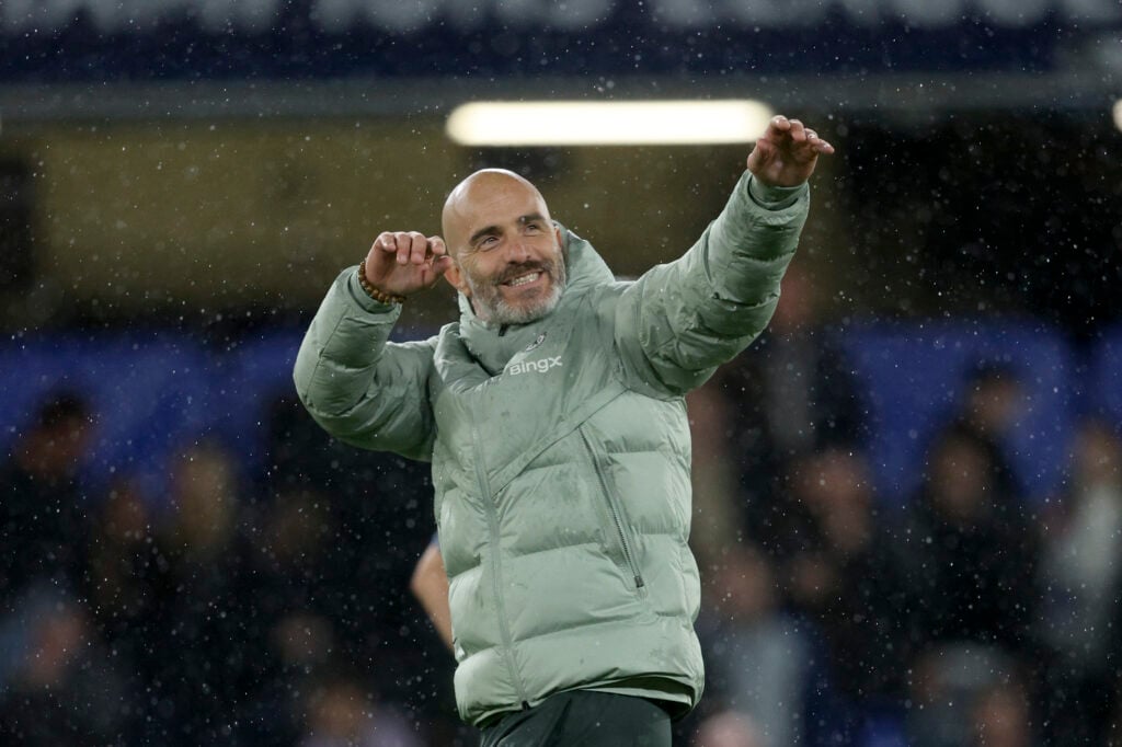 Chelsea manager Enzo Maresca celebrates beating Ajax in the Champions League.