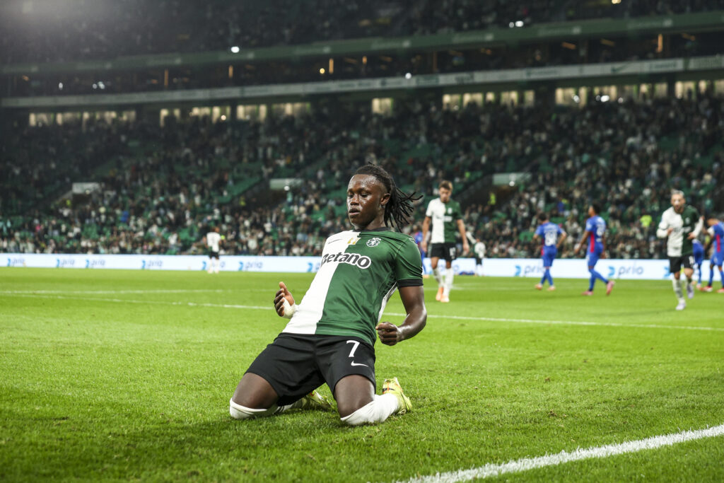 Geovany Quenda celebrates during Sporting vs Alverca
