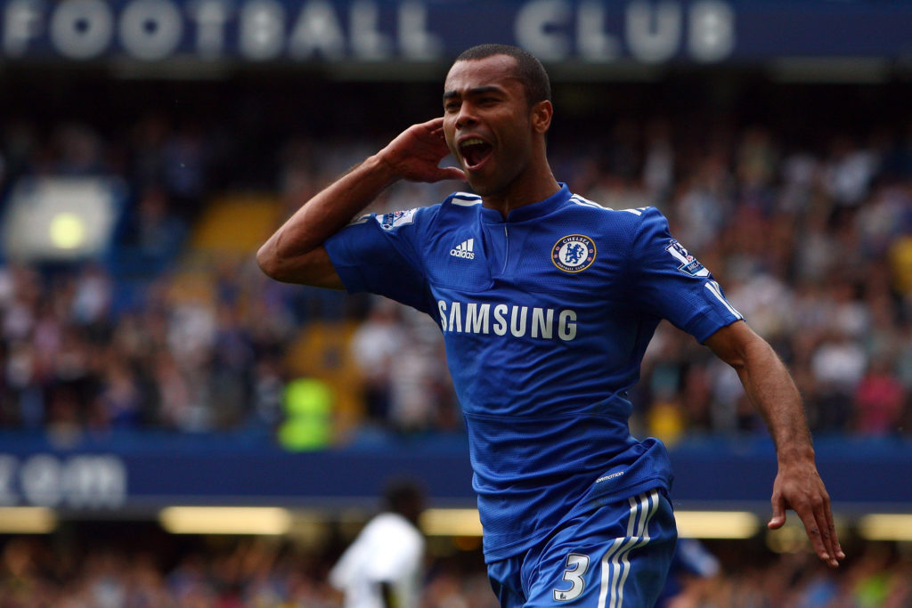 Ashley Cole playing for Chelsea