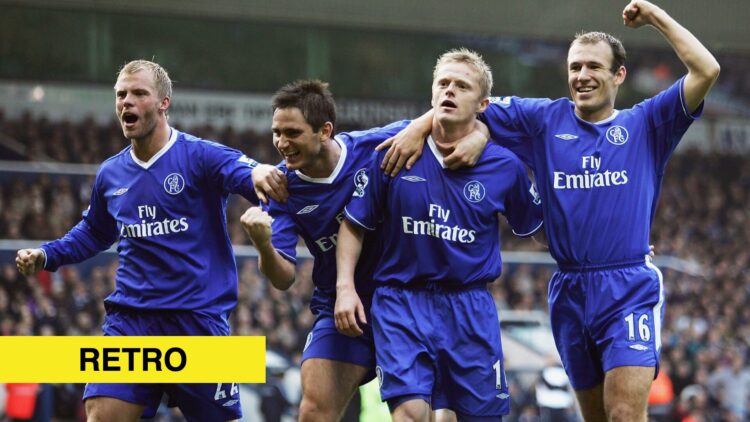 Chelsea players celebrate goal against West Brom