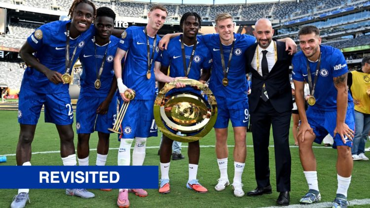 Chelsea players and Joe Shields with Club World Cup