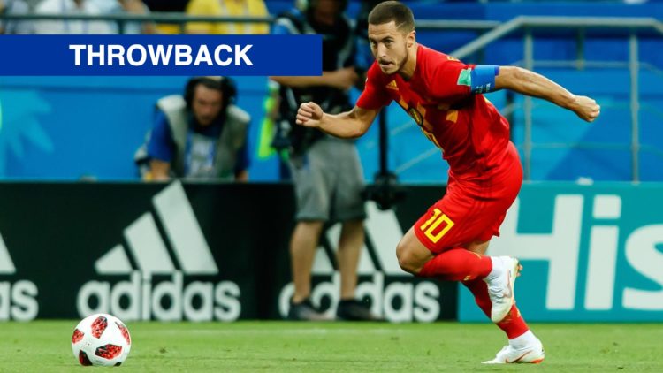 Belgium winger Eden Hazard running with the ball