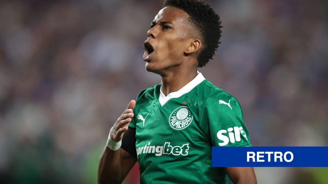 Estevao Willian celebrates scoring during SE Palmeiras v Chelsea FC