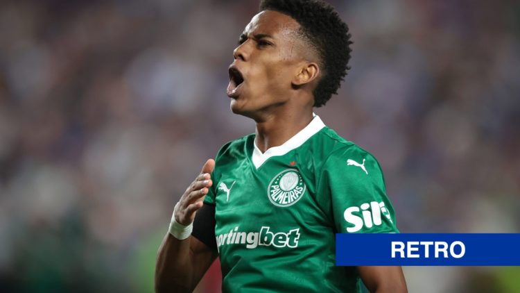 Estevao Willian celebrates scoring during SE Palmeiras v Chelsea FC