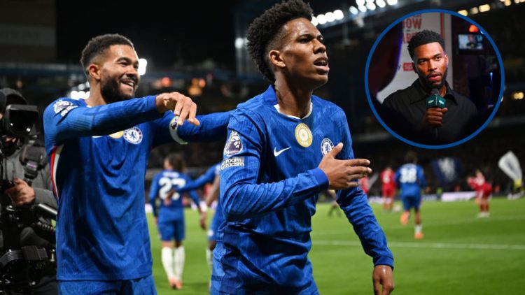 Estevao Willian celebrating goal against Liverpool, inset Daniel Sturridge attends the Sky Sports Opening Night party