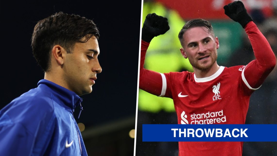 Picture one Faunco Buonanotte before Chelsea against Brentford in the Premier League. Picture two Alexis Mac Allister celebrates scoring for Liverp...