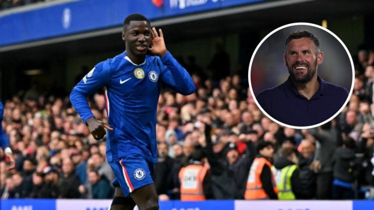 Moises Caicedo celebrates scoring for Chelsea against Liverpool in the Premier League. Ben Foster at a pre-season match between Wrexham and Los Ang...