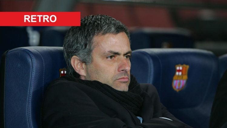 Jose Mourinho looks on ahead of UEFA Champions League - FC Barcelona vs Chelsea