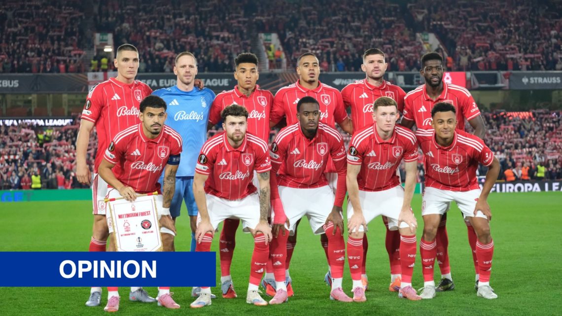 Nottingham Forest players before Europa League game