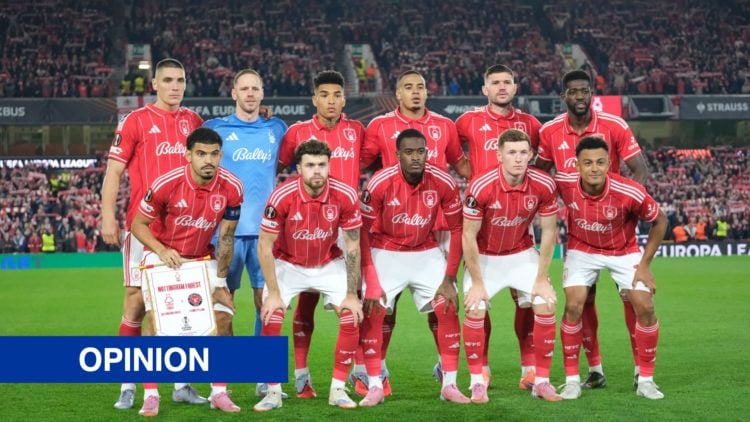 Nottingham Forest players before Europa League game