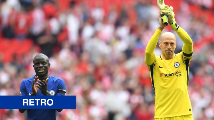 Chelsea goalkeeper Willy Caballero applauding fans