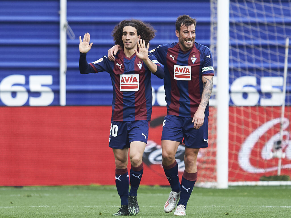 Marc Cucurella after scoring against Barcelona for Eibar