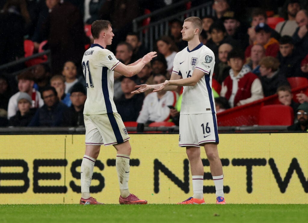 Adam Wharton and Elliot Anderson playing for England