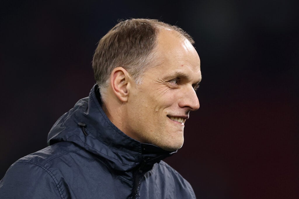 England manager Thomas Tuchel smiling