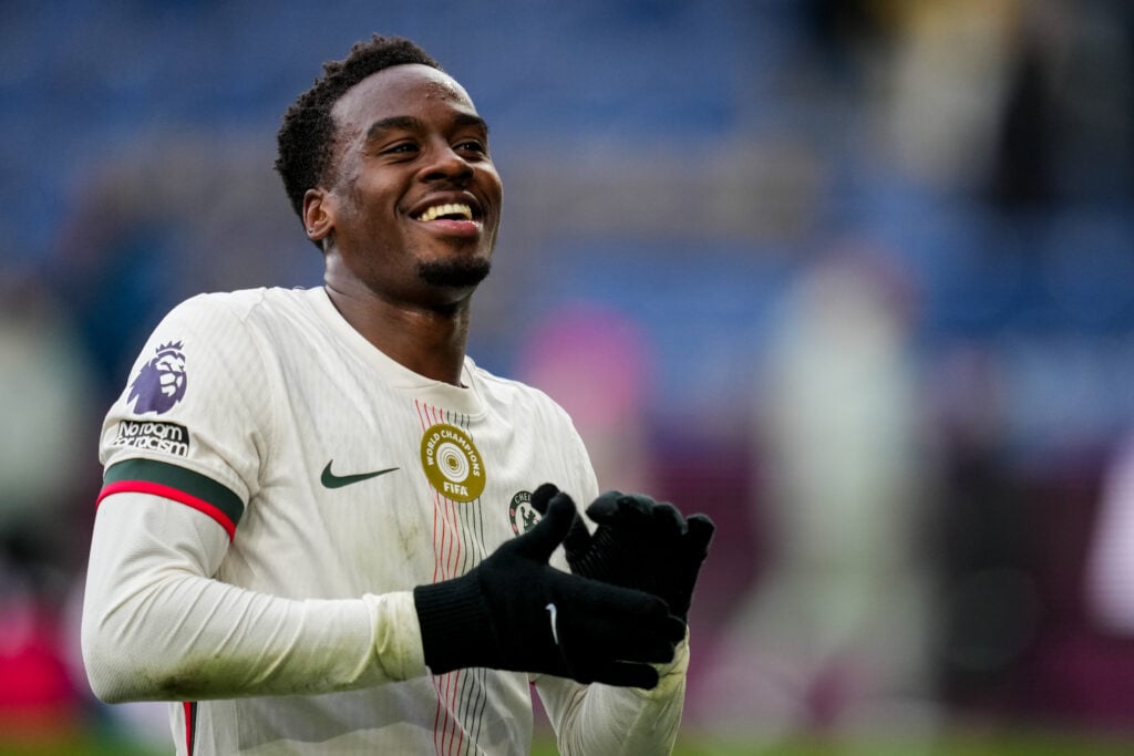Chelsea winger Jamie Gittens looking happy