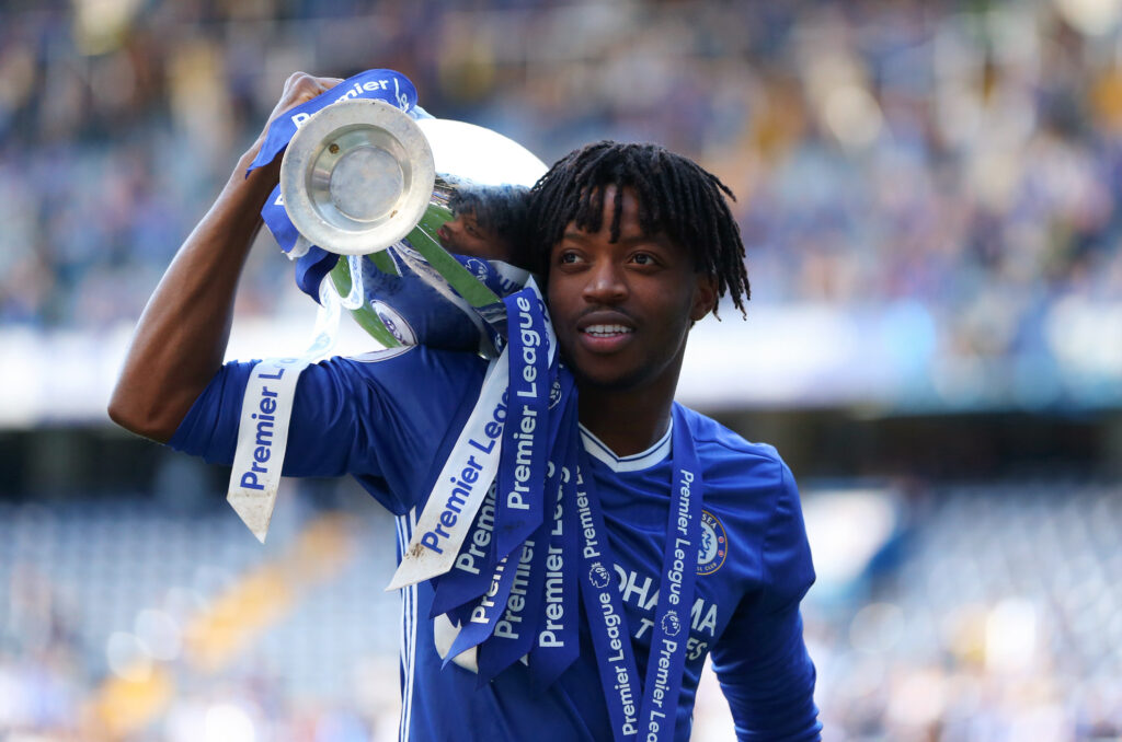 Nathaniel Chalobah with the Premier League trophy during Chelsea v Sunderland - Premier League