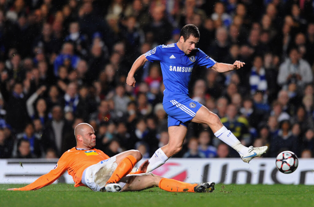 Joe Cole playing in the Champions League for Chelsea