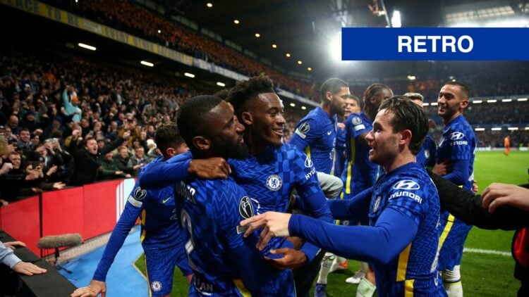 Chelsea players celebrating goal against Juventus