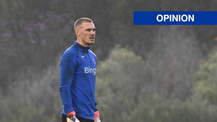 Filip Jorgensen in Chelsea training