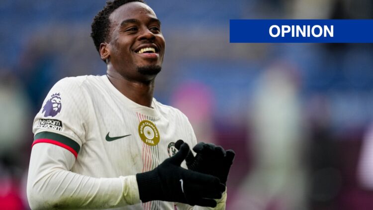 Chelsea winger Jamie Gittens looking happy