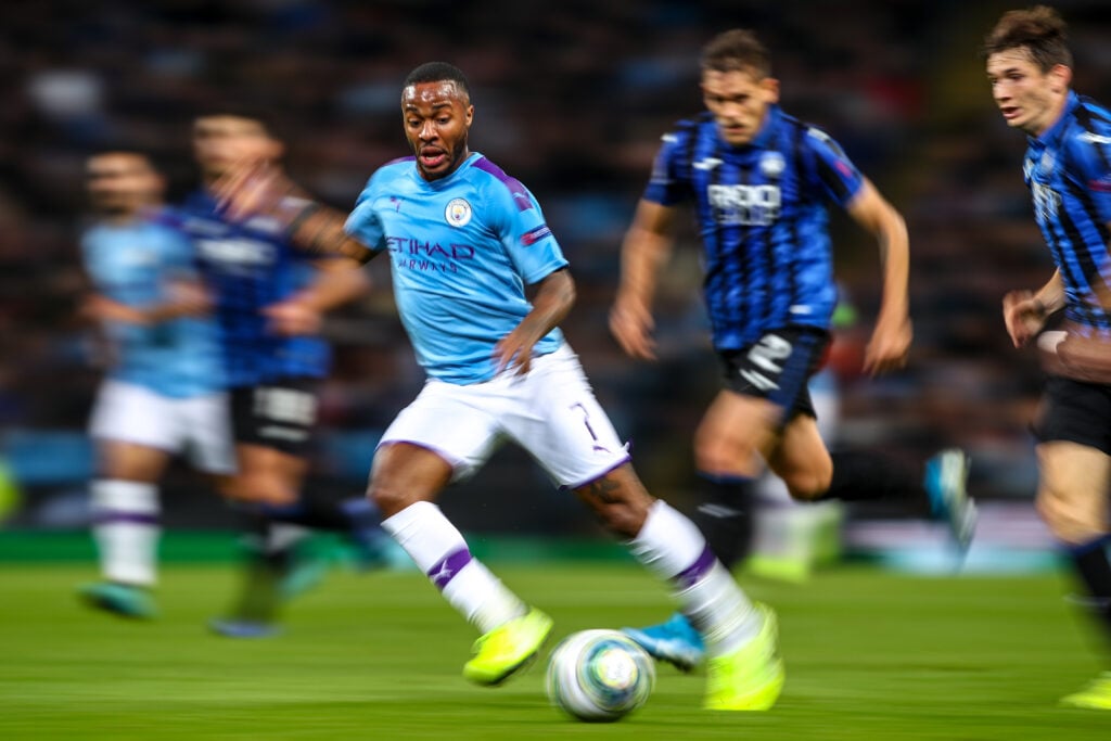 An artistic view of Raheem Sterling of Manchester City