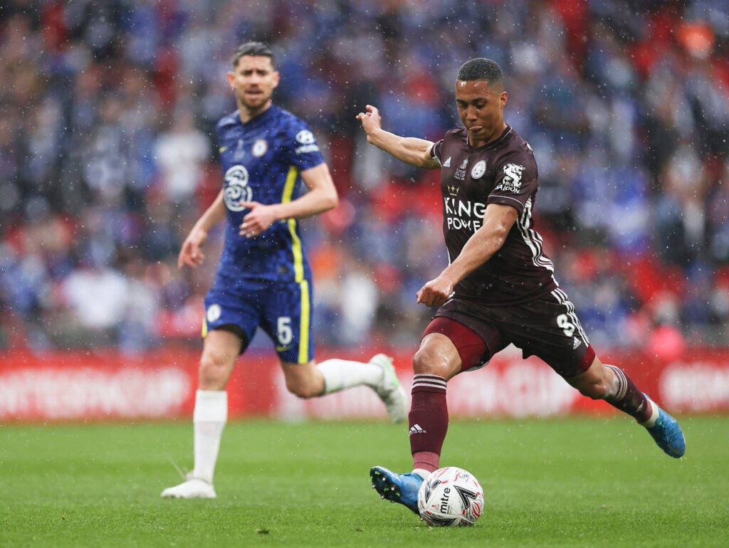 Youri Tielemans of Leicester City with the ball