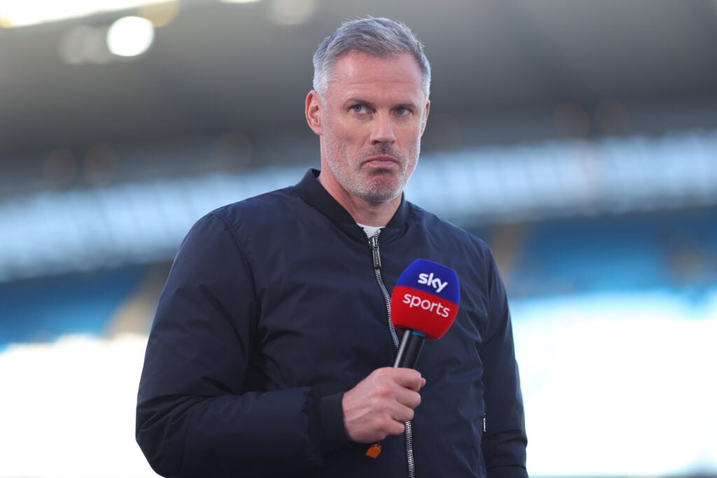 Sky Sports pundit Jamie Carragher during the Premier League match between Manchester City FC and Wolverhampton Wanderers