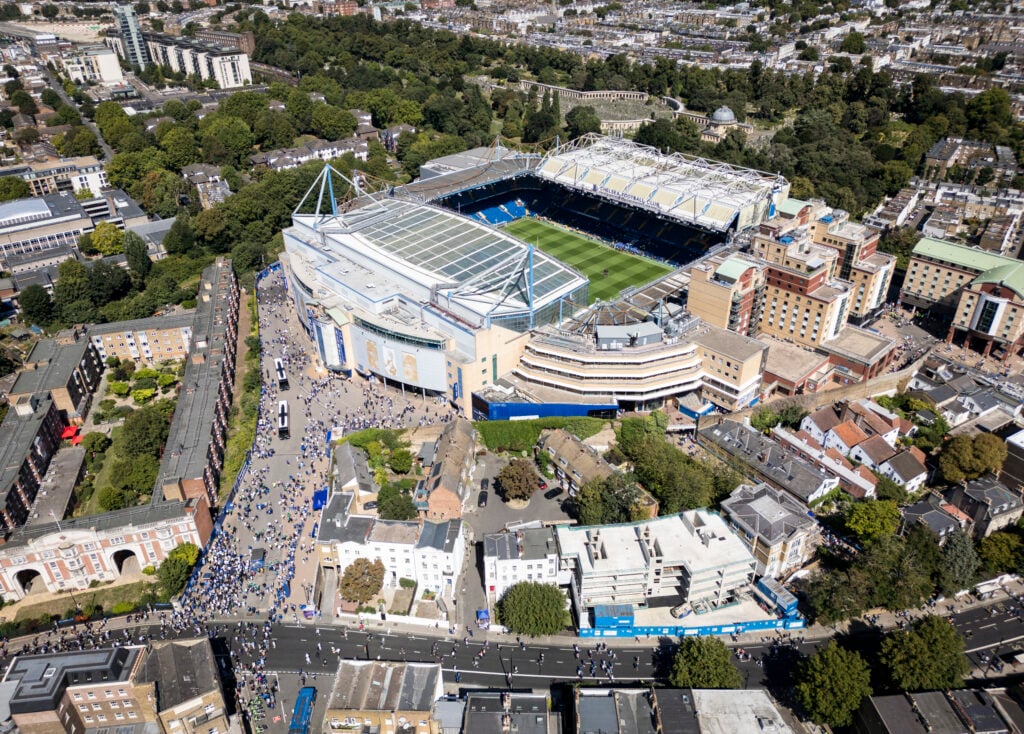 An aerial view of Chelsea stadium Stamford Bridge