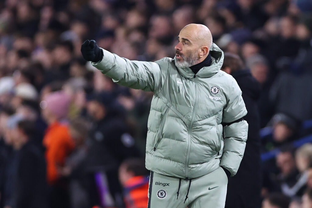 Enzo Maresca manager / head coach of Chelsea during the Premier League match between Leeds United and Chelsea