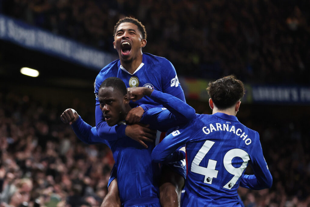 Trevoh Chalobah of Chelsea celebrates scoring