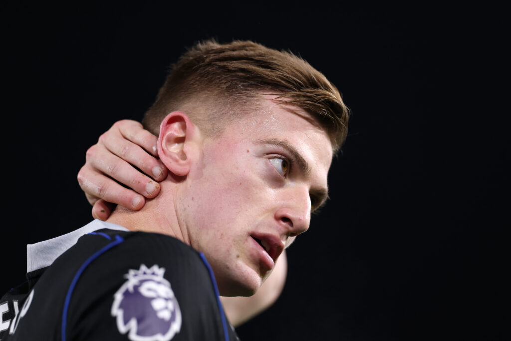 Liam Delap of Chelsea looks on during the Premier League match between Leeds United and Chelsea