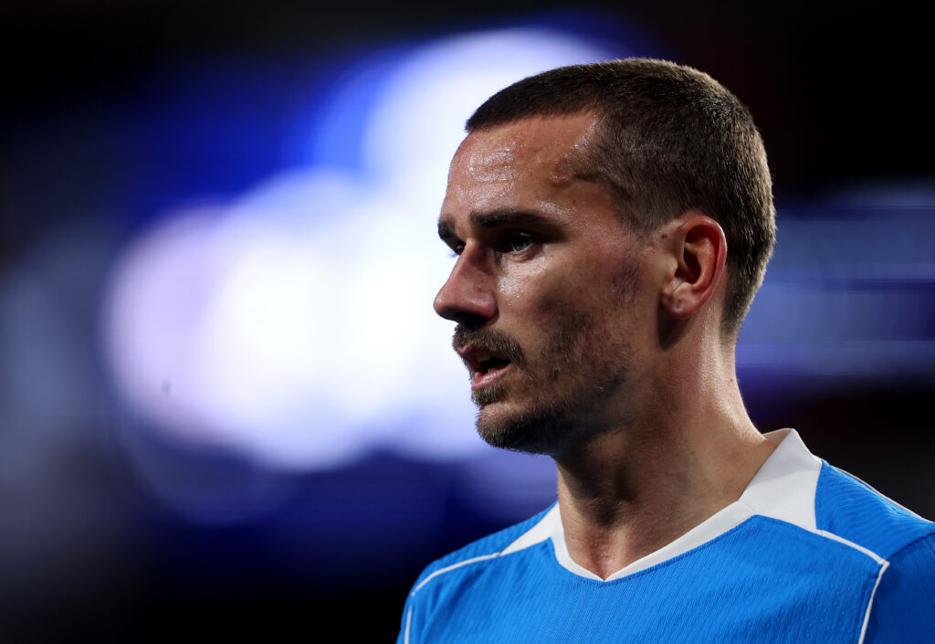 Antoine Griezmann of Atletico de Madrid looks on