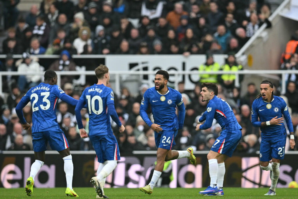 Reece James celebrates Chelsea goal