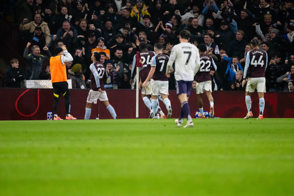 Morgan Rogers of Aston Villa celebrates scoring