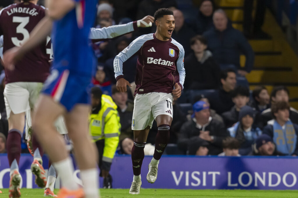 Ollie Watkins of Aston Villa celebrates scoring