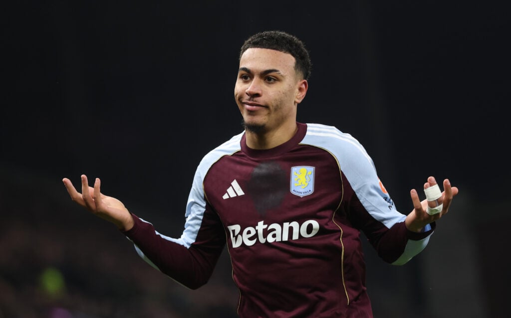 Morgan Rogers of Aston Villa celebrates