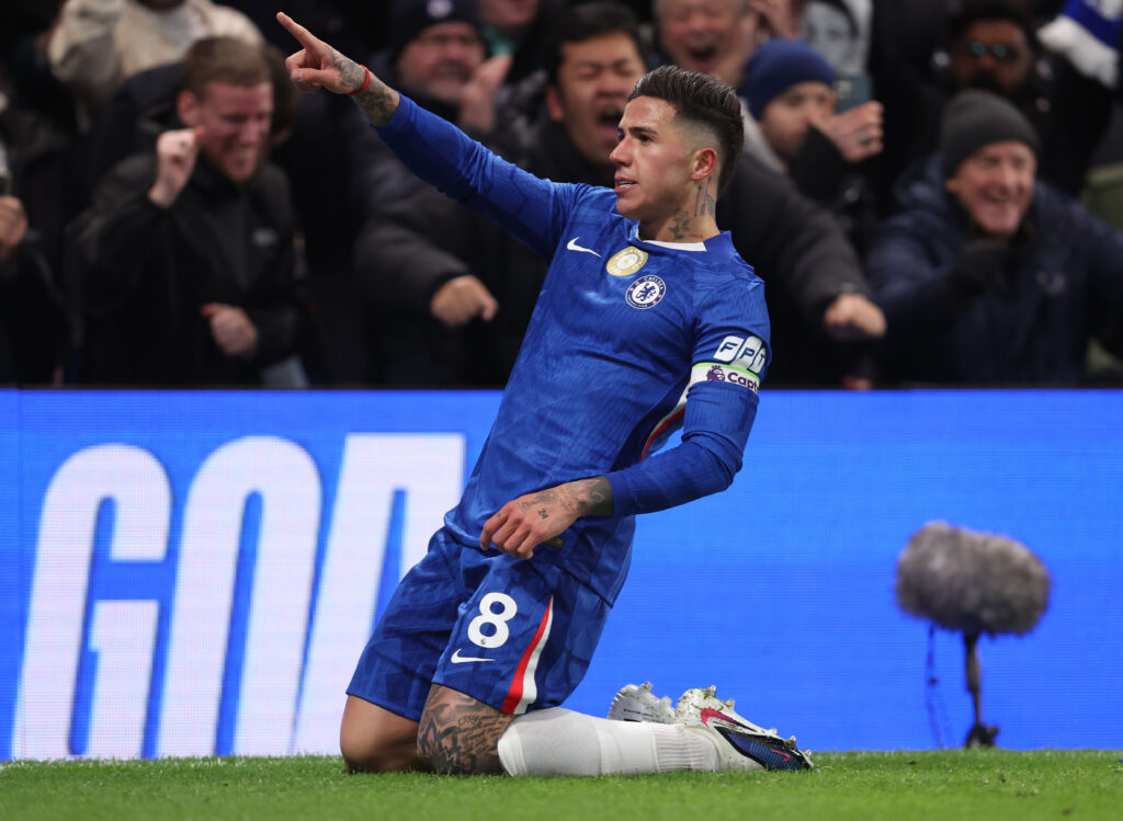 Enzo Fernandez of Chelsea celebrates scoring