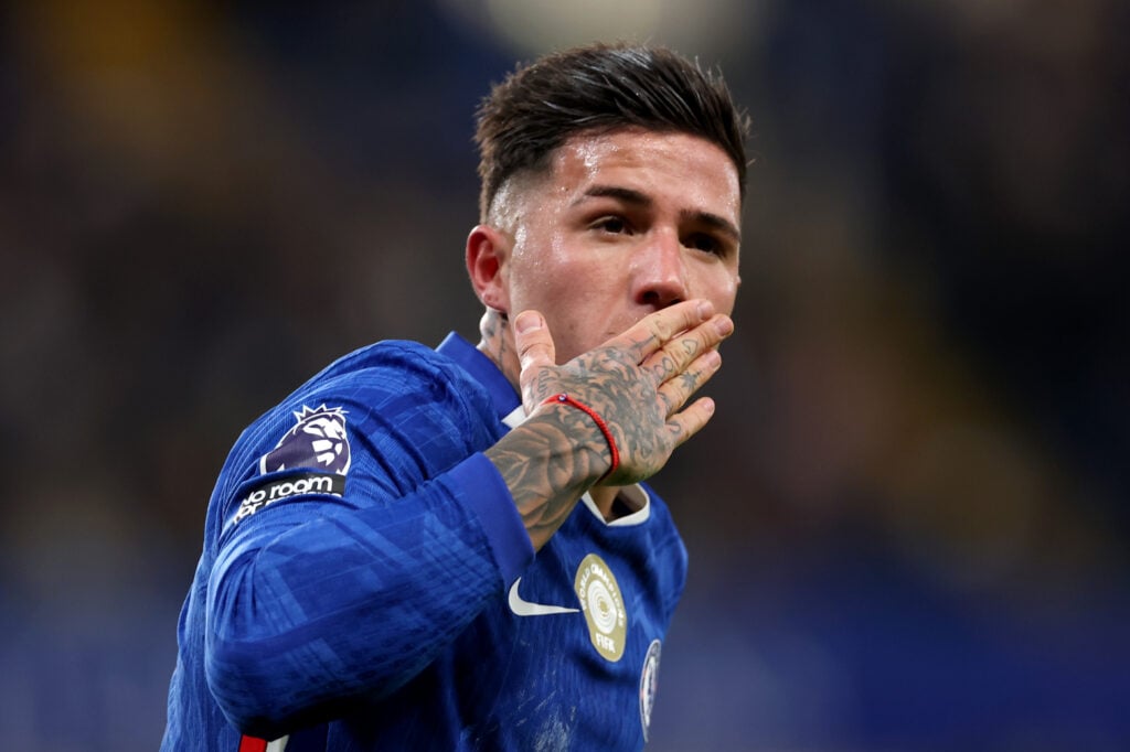 Enzo Fernandez of Chelsea celebrates scoring