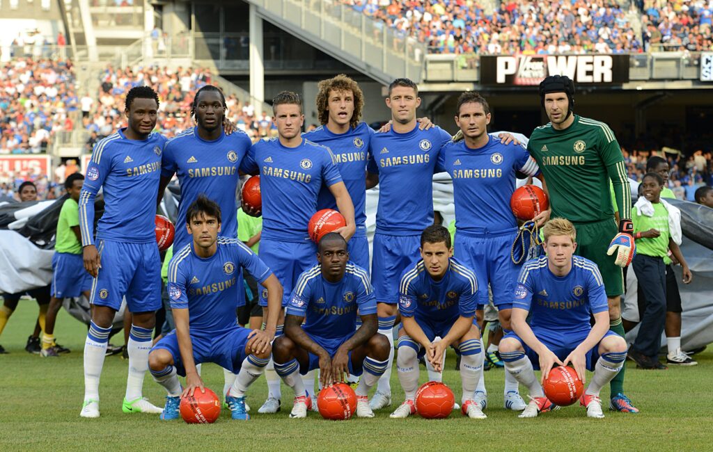 Chelsea team at Yankee Stadium in 2013