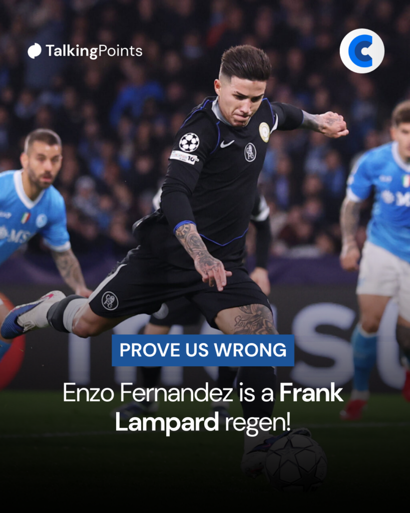 Enzo Fernandez graphic comparing him to Frank Lampard