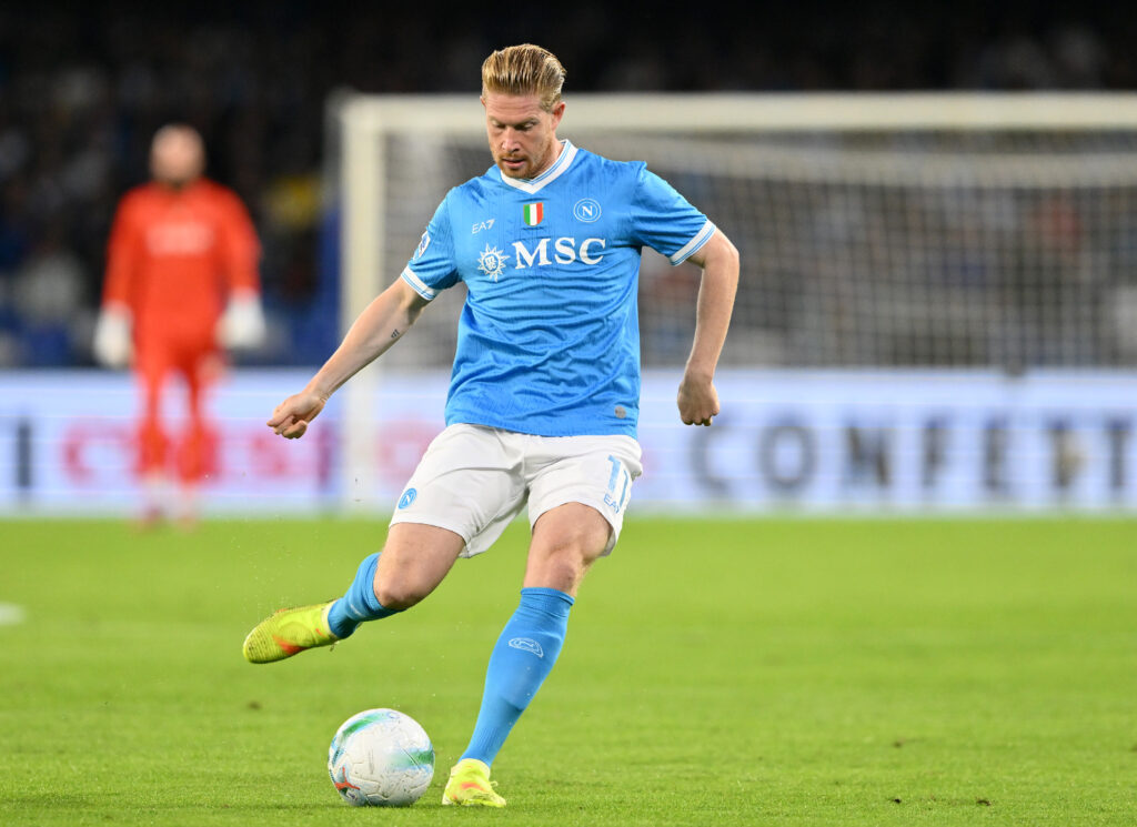 Napoli midfielder Kevin De Bruyne with the ball