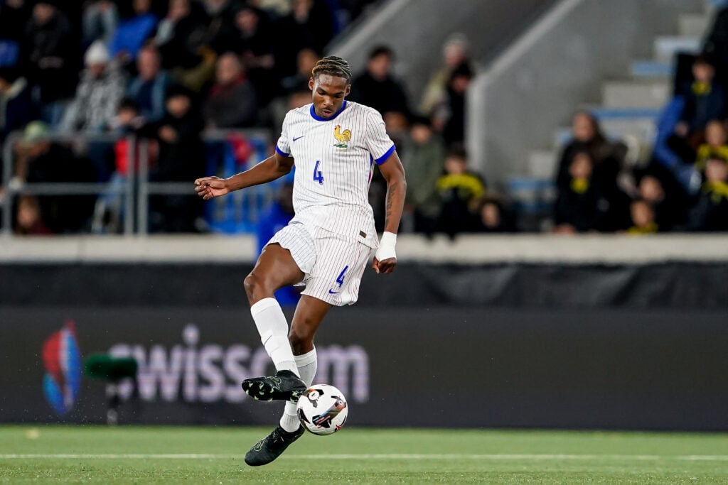 Jeremy Jacquet of France controls the ball