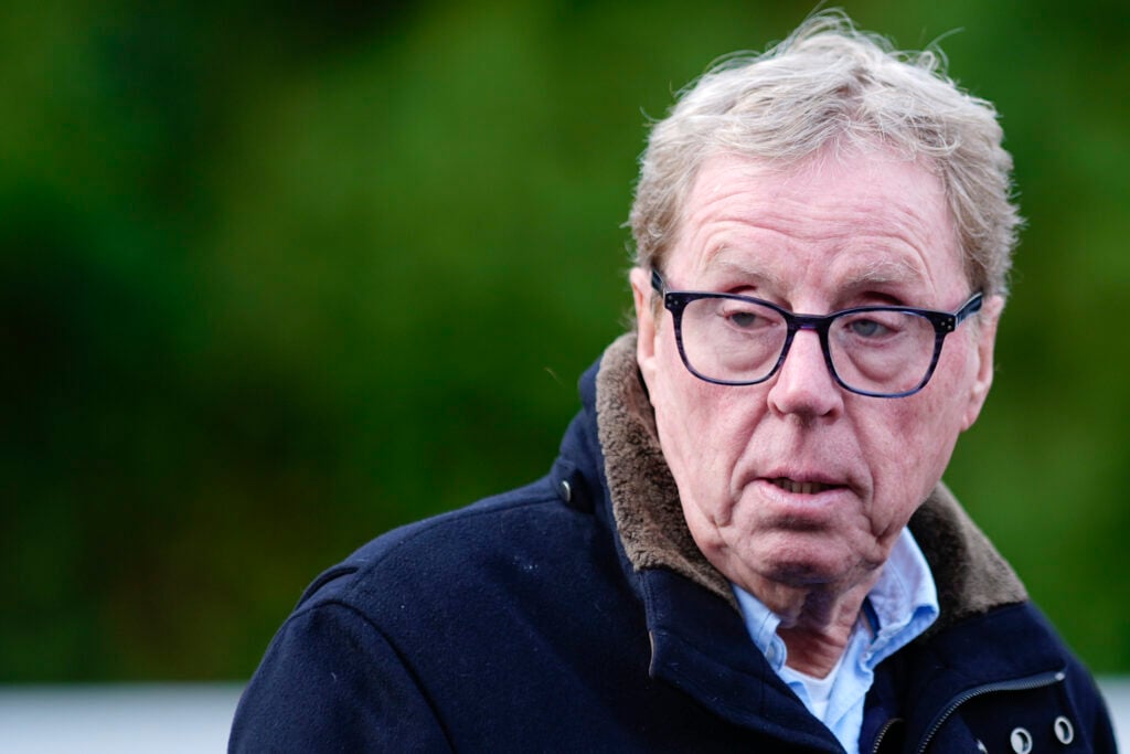 Harry Redknapp poses at Kempton Park Racecourse
