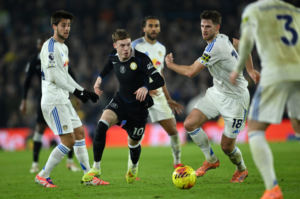 Cole Palmer of Chelsea runs with the ball