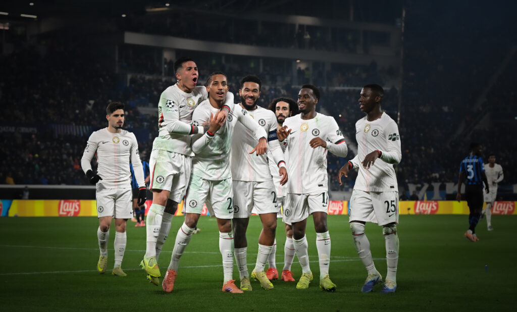 Joao Pedro of Chelsea celebrates scoring