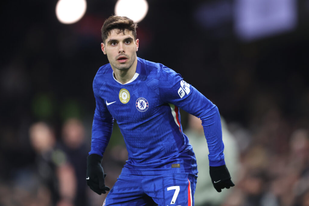 Chelsea's Pedro Neto during the Premier League match between Fulham and Chelsea