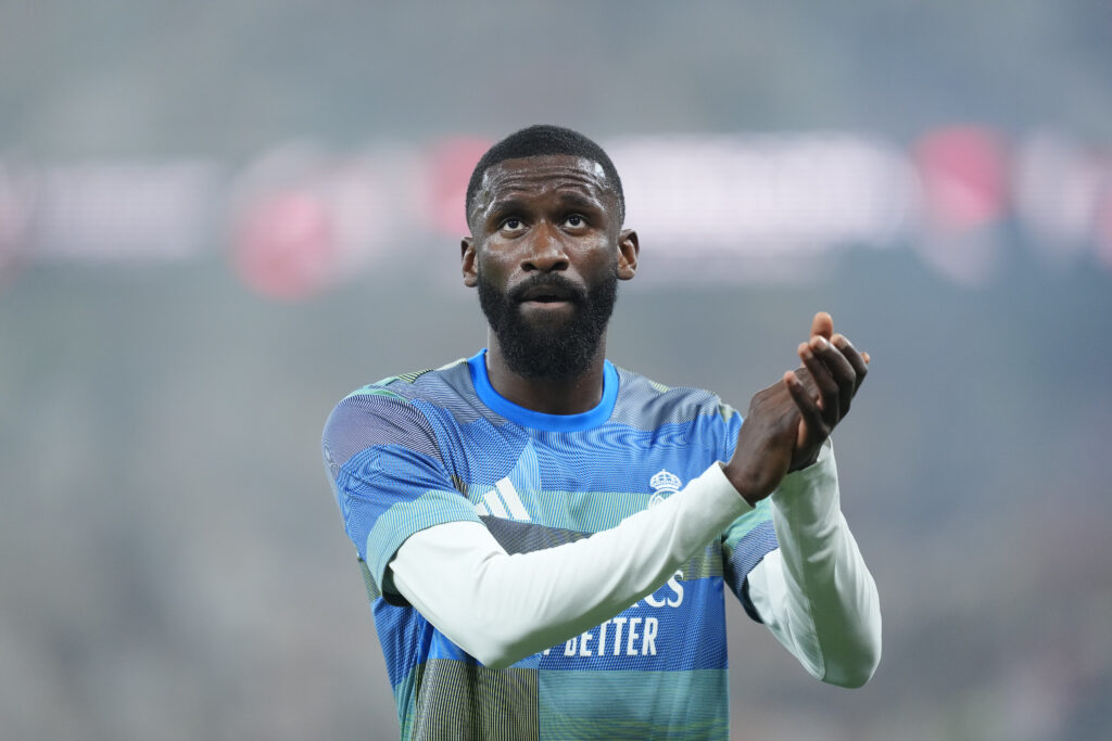 Antonio Rudiger centre-back of Real Madrid and Germany during the warm-up