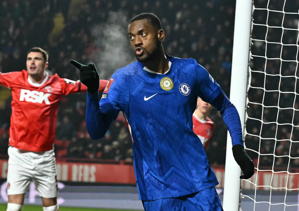 Chelsea's English defender #04 Tosin Adarabioyo celebrates scoring